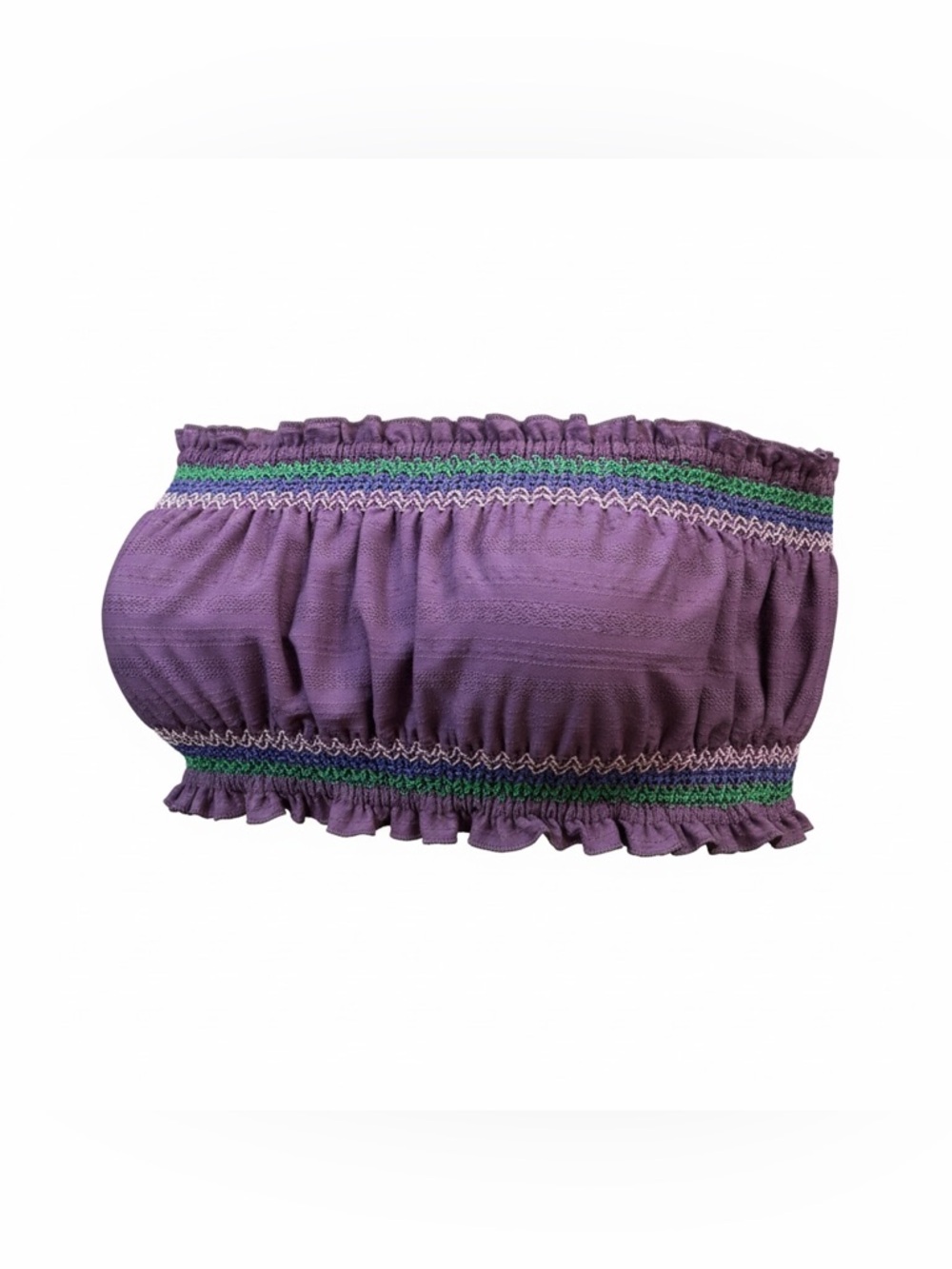 Kimchi Blue Tulip Ruffle Smocked Bandeau Top in Purple